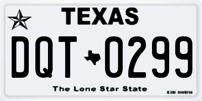 TX license plate DQT0299