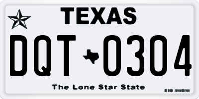 TX license plate DQT0304