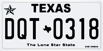 TX license plate DQT0318