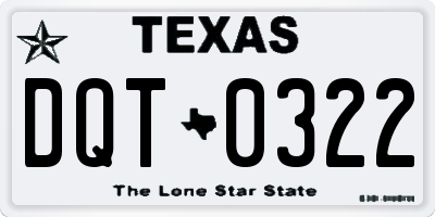 TX license plate DQT0322