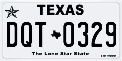 TX license plate DQT0329