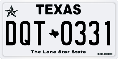 TX license plate DQT0331