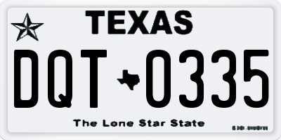 TX license plate DQT0335