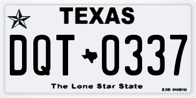 TX license plate DQT0337