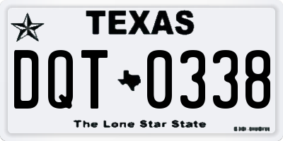 TX license plate DQT0338