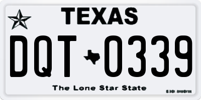 TX license plate DQT0339