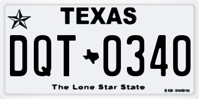 TX license plate DQT0340