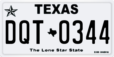 TX license plate DQT0344