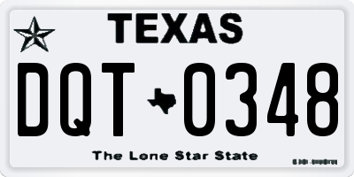 TX license plate DQT0348