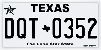 TX license plate DQT0352