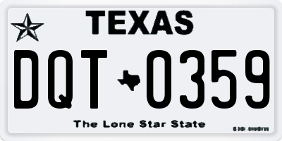 TX license plate DQT0359