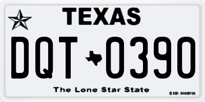 TX license plate DQT0390