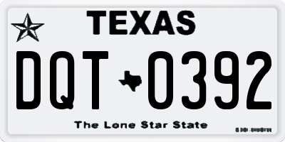 TX license plate DQT0392