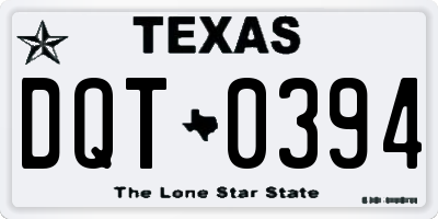 TX license plate DQT0394