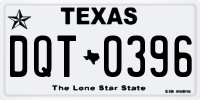 TX license plate DQT0396