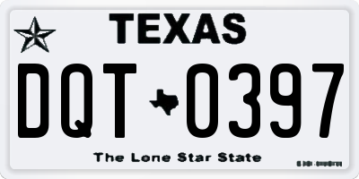 TX license plate DQT0397