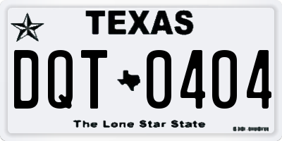 TX license plate DQT0404