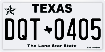 TX license plate DQT0405