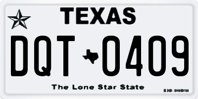 TX license plate DQT0409