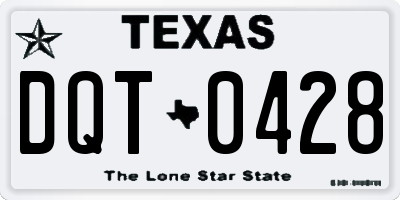 TX license plate DQT0428