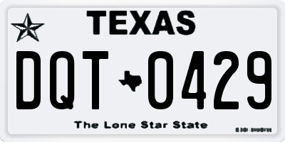 TX license plate DQT0429