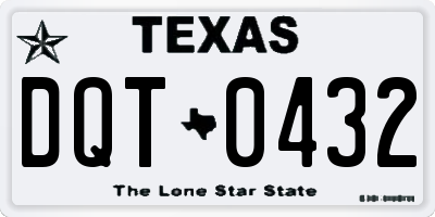 TX license plate DQT0432