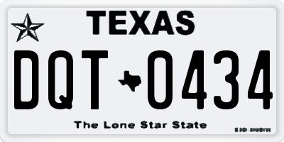 TX license plate DQT0434