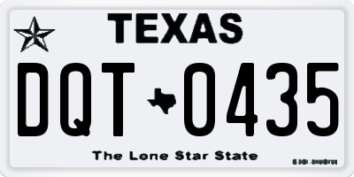 TX license plate DQT0435