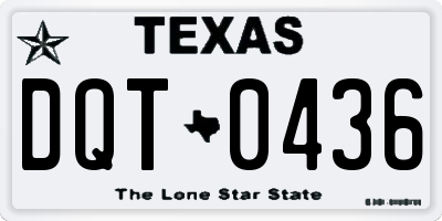 TX license plate DQT0436