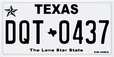 TX license plate DQT0437