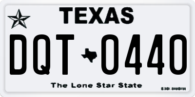 TX license plate DQT0440