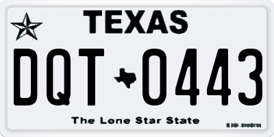 TX license plate DQT0443