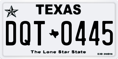 TX license plate DQT0445