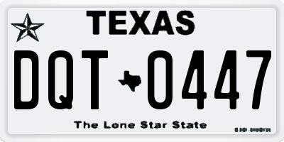 TX license plate DQT0447