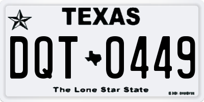 TX license plate DQT0449