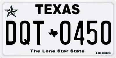TX license plate DQT0450