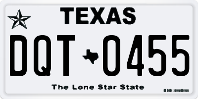 TX license plate DQT0455