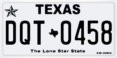 TX license plate DQT0458