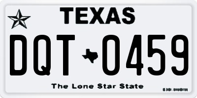 TX license plate DQT0459