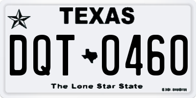 TX license plate DQT0460