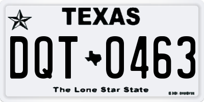 TX license plate DQT0463