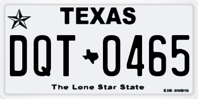 TX license plate DQT0465