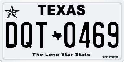 TX license plate DQT0469