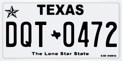 TX license plate DQT0472