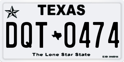 TX license plate DQT0474