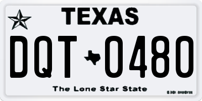 TX license plate DQT0480