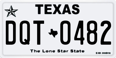 TX license plate DQT0482