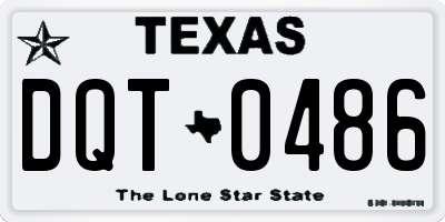 TX license plate DQT0486