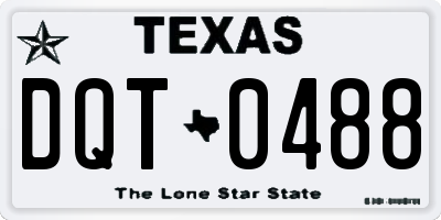 TX license plate DQT0488