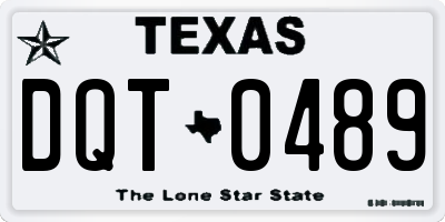TX license plate DQT0489